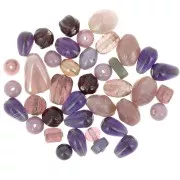 Set of glass beads Mauve AB x50g