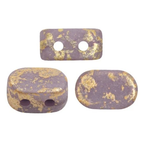 4x6mm Lipsi® Glass beads by Puca® -Amethyst Opal Mat Gold Splash x10g