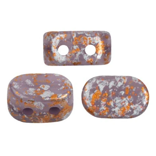 4x6mm Lipsi® Glass beads by Puca® -Amethyst Opal Tweedy x10g