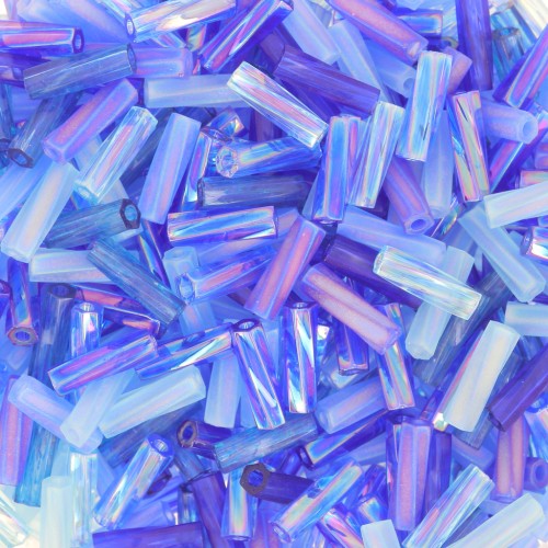 6mm Mix Bugles Twist Miyuki TW206/MIX-02 - Blueberry Pie x10g