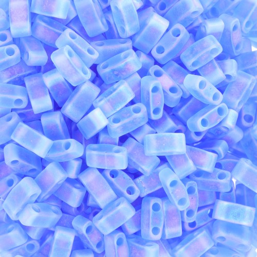 5x2.3x1.9mm Miyuki Half Tila Beads HTL-0150FR - Transparent Sapphire AB Mat x10g