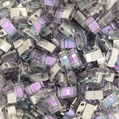 5x2.3x1.9mm Miyuki Half Tila Beads HTL-4574 - Crystal Vitrail Light x10g