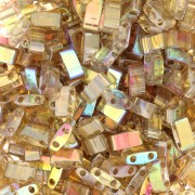 5x2.3x1.9mm Miyuki Half Tila Beads HTL-55019 - Crystal Brown Rainbow x10g