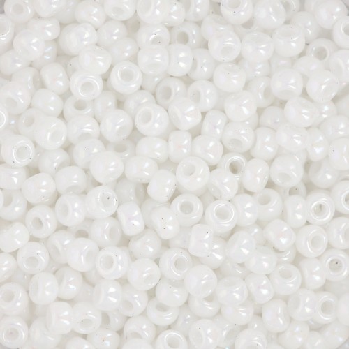 Miyuki seed beads 8/0 0471 - White Pearl AB x8g