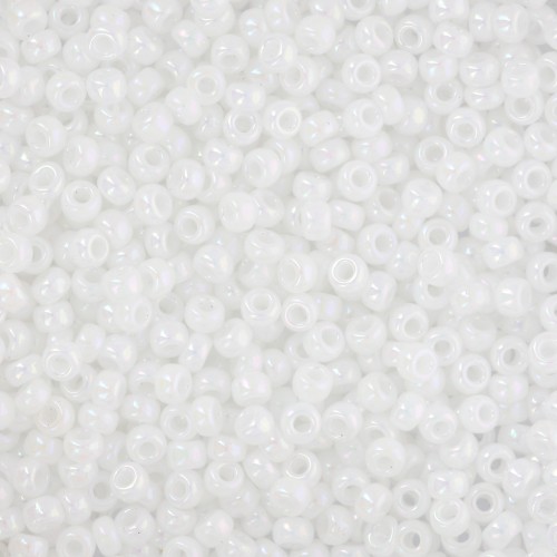 Miyuki seed beads 11/0 0471 - White Pearl AB x8g