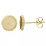 6mm 303L stainless steel Cabochon earstuds flat back - Gold x2