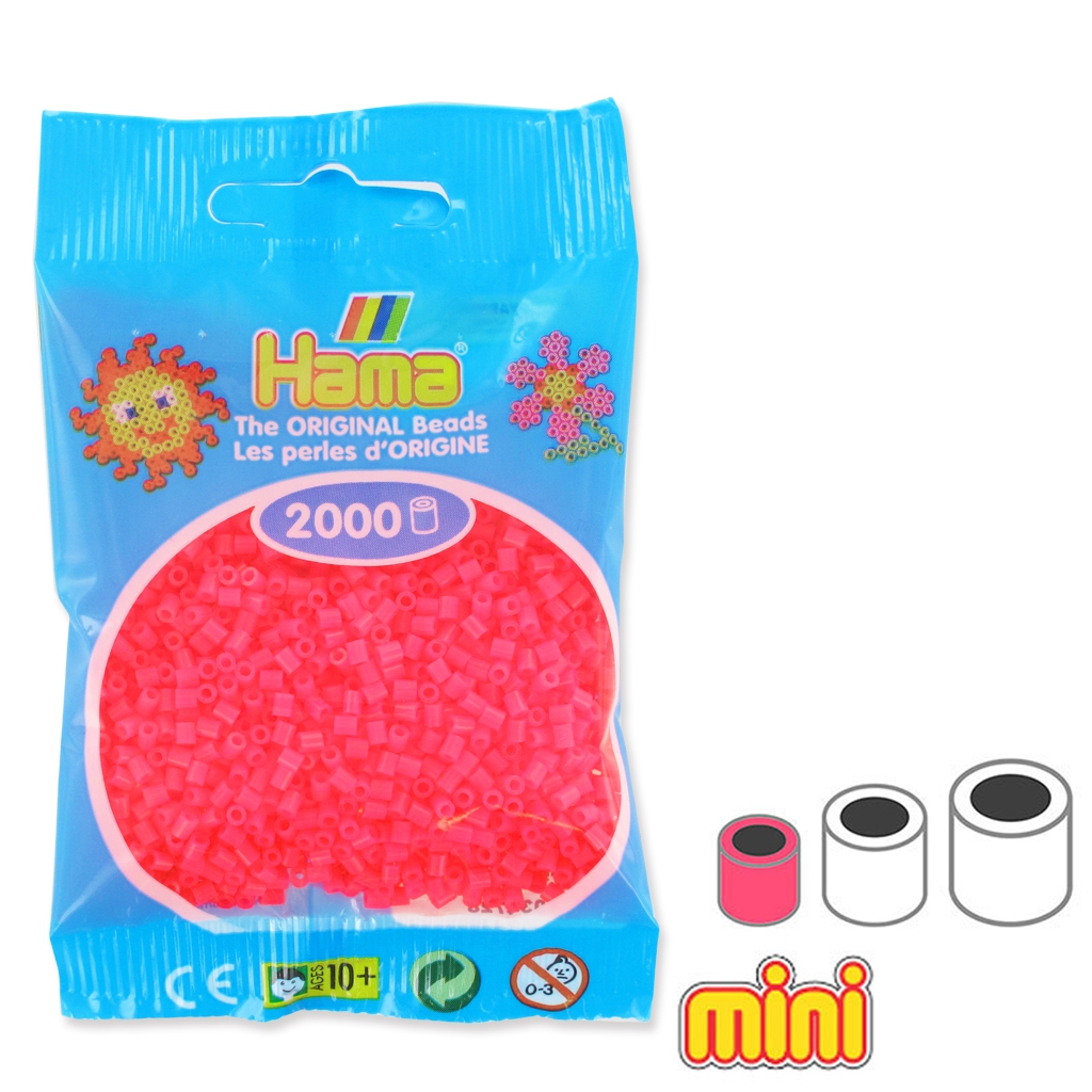 Hama 10.4165 Perline Fosforescenti Miste Piccole Rosa | Kit Creativo Per Lavoretti E Bijoux | Made In Italy - 2