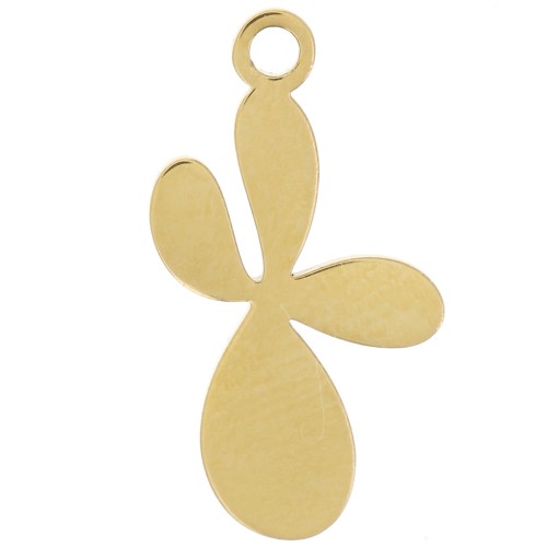 16x9mm Stainless Steel 316L Fleur de Lys Charm - Gold x1