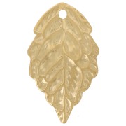 17x10 mm 304L stainless steel Leaf charm - Gold x1