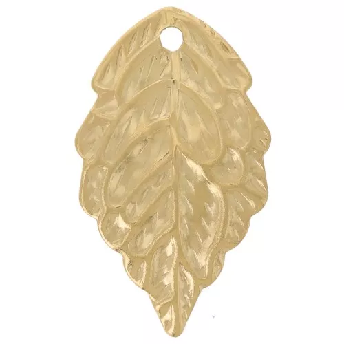 17x10 mm 304L stainless steel Leaf charm - Gold x1