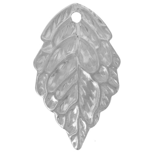 17x10 mm 304L stainless steel Leaf charm x1