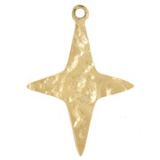 17x12mm Stainless Steel 316L Hammered Star Charm - Gold x1|raw }}