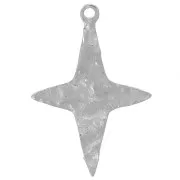 17x12mm 316L stainless steel Hammered star charm x1