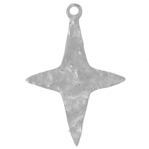 17x12mm 316L stainless steel Hammered star charm x1
