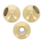 4 mm stopper beads with a 1–1.3 mm hole - Gold-plated 304 stainless steel (4-pack)