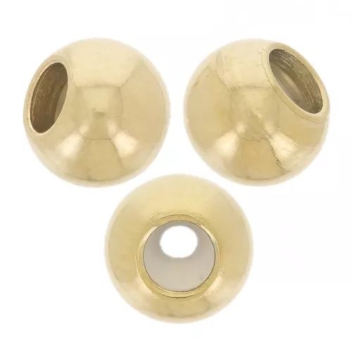 4 mm stop beads with a 1 to 1.3 mm hole - Gold-plated 304 stainless steel x4