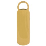 18x5mm 316L St. steel Rectangle charm with epoxy resin - heart - Gold - Fuchsia x1