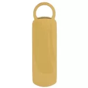 18x5mm 316L St. steel Rectangle charm with epoxy resin - heart - Gold - Fuchsia x1