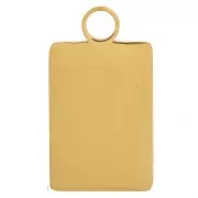 16x9mm Stainless steel 316L Rectangle charm - Sun pattern - Gold x1