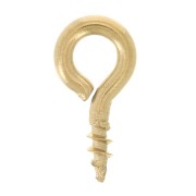 4x8mm 304L stainless steel Screw-in hooks with ring - Gold x10