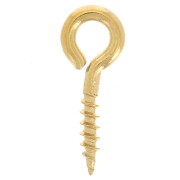 4x10mm 304L stainless steel Screw-in hooks with ring - Gold x10