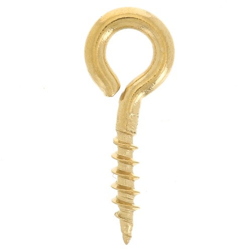 4x10mm 304L stainless steel Screw-in hooks with ring - Gold x10