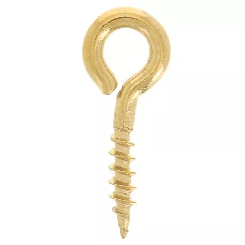 4x10mm 304L stainless steel Screw-in hooks with ring - Gold x10