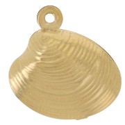 14x13mm Stainless Steel 303L Shell Mould Charm - Gold x1