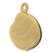 14x13mm Stainless Steel 303L Shell Mould Charm - Gold x1