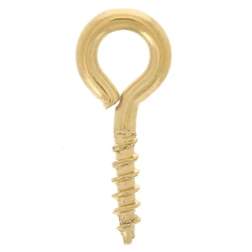 5x10mm 304L stainless steel Screw-in hooks with ring - Gold x10