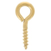 5x12mm 304L stainless steel Screw-in hooks with ring - Gold x10