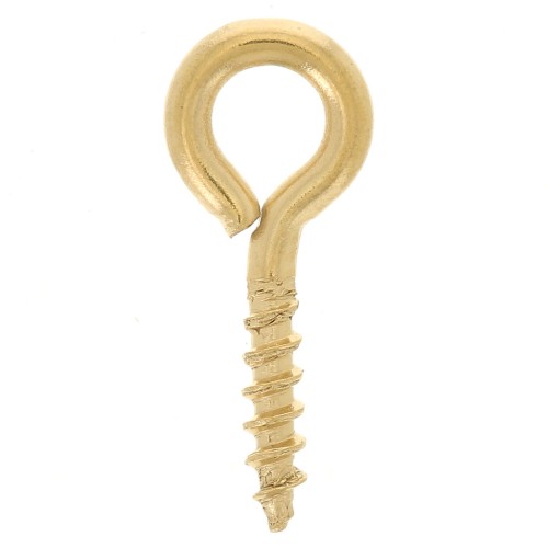 5x12mm 304L stainless steel Screw-in hooks with ring - Gold x10