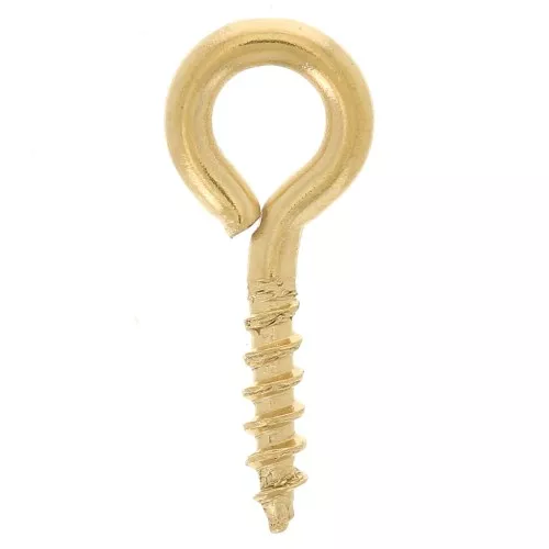 5x12mm 304L stainless steel Screw-in hooks with ring - Gold x10