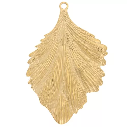 37x24mm 304L stainless steel Leaf pendants - Gold x2