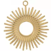 37x24mm 304L stainless steel Sun pendant - Gold x1