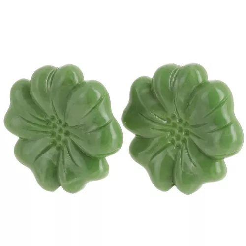 48mm opaque resin flower earrings - Khaki marble x2