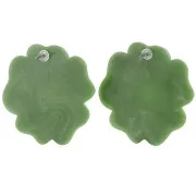 48mm opaque resin flower earrings - Khaki marble x2