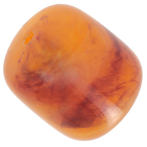 16x14 mm translucent resin tube beads - Apricot marbled x4