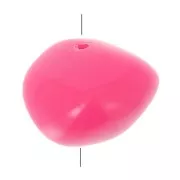 Perles nuggets en résine opaque 9x12 mm - Rose bonbon x8