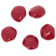 9x12mm Opaque resin nugget beads - Carmine red x8