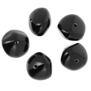 9x12mm Opaque resin nugget beads - Black x8