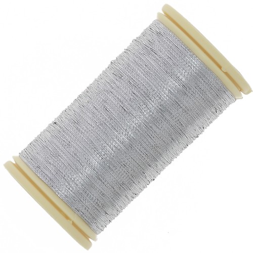 Au Chinois Metallic embroidery thread n°40 - Silver (122) x100m