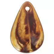 24.5mm curved flower petals in acrylic - Topaz marbled x6