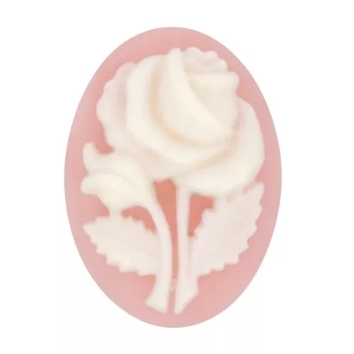 18x13mm Resin Cameo - pink pattern - Light pink x1