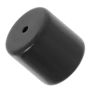 14 mm cylindrical tube bead in opaque resin - Black x1