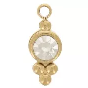 Zirconium oxide round charm with small balls 10x4mm - Stainless steel 304L Gilded x1