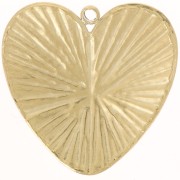 22mm 304L stainless steel hammered heart pendant - Gold x1