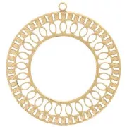 30mm Stainless steel 316L Round openwork pendant - Gold x1