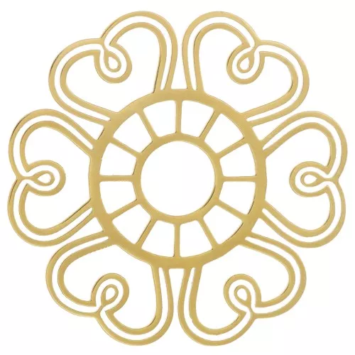 30mm 316L stainless steel openwork flower pendant - Gold x1