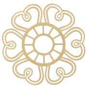 30mm 316L stainless steel openwork flower pendant - Gold x1